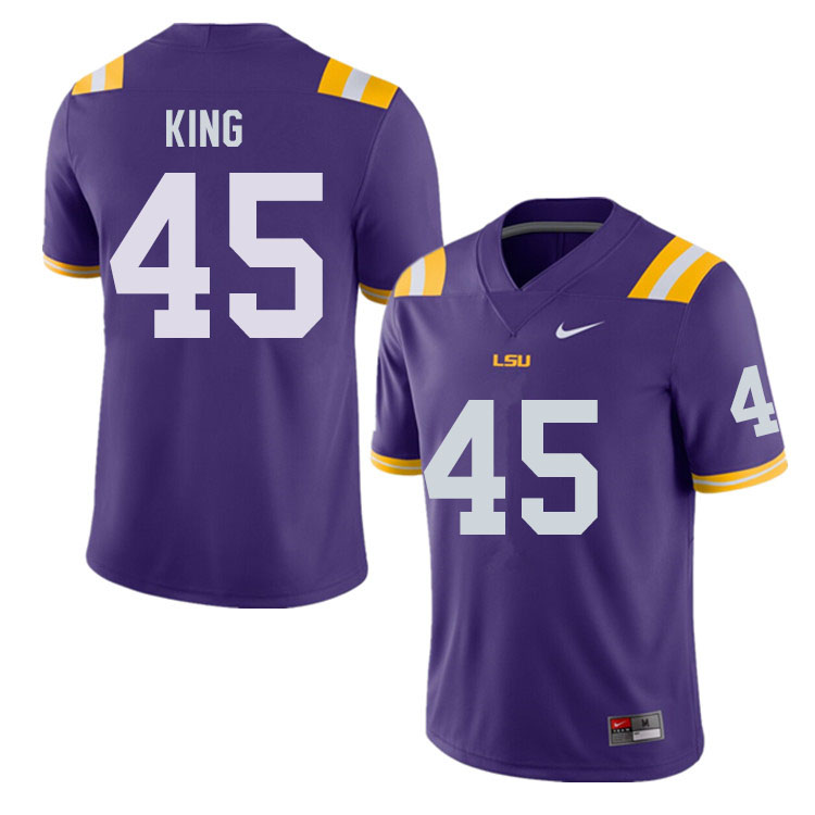 Men #45 Stephen King LSU Tigers College Football Jerseys Sale-Purple